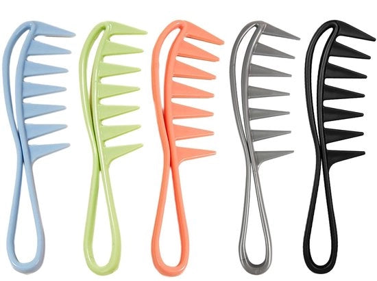 Insacco di 5 Grande Tandkrulkammen per Capelli Ricci e Spessi