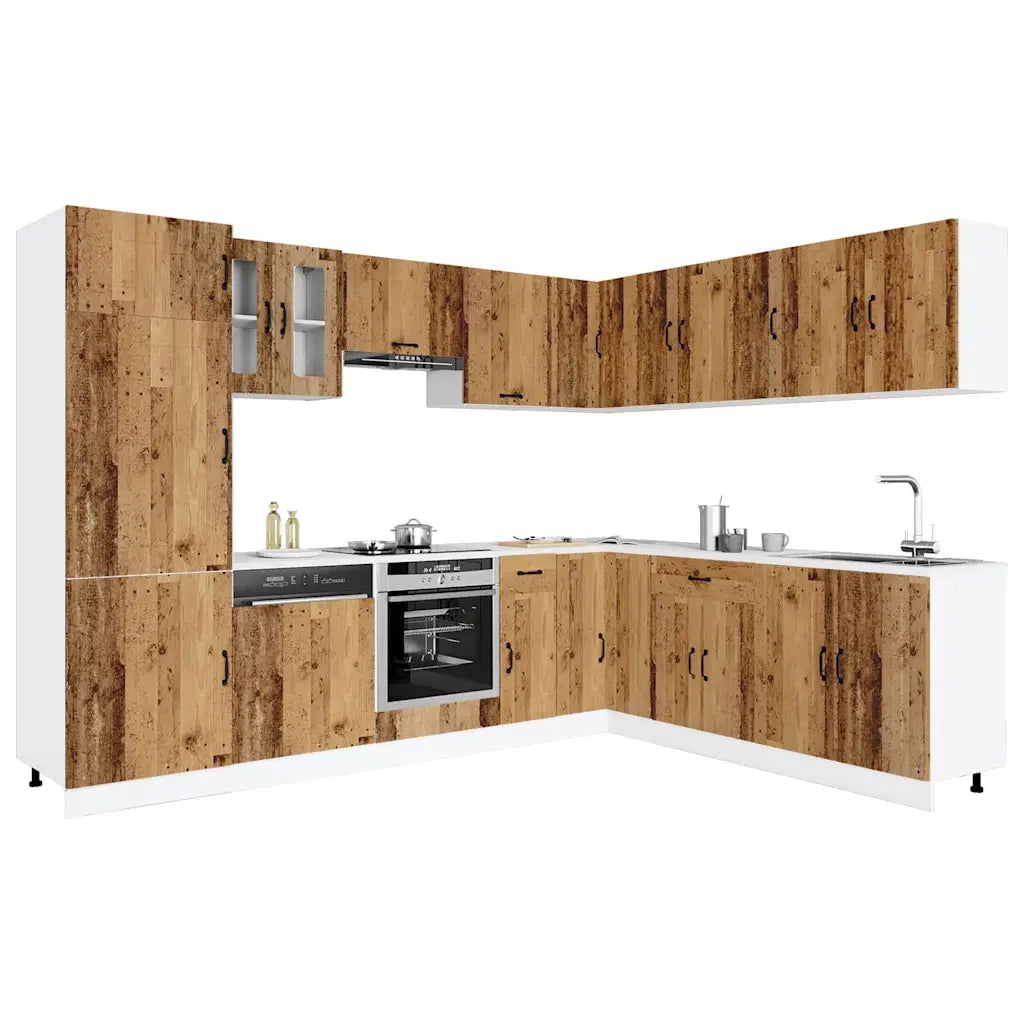 Set Mobili da Cucina 14 pz Kalmar Legno Vecchio in Truciolato 3314979