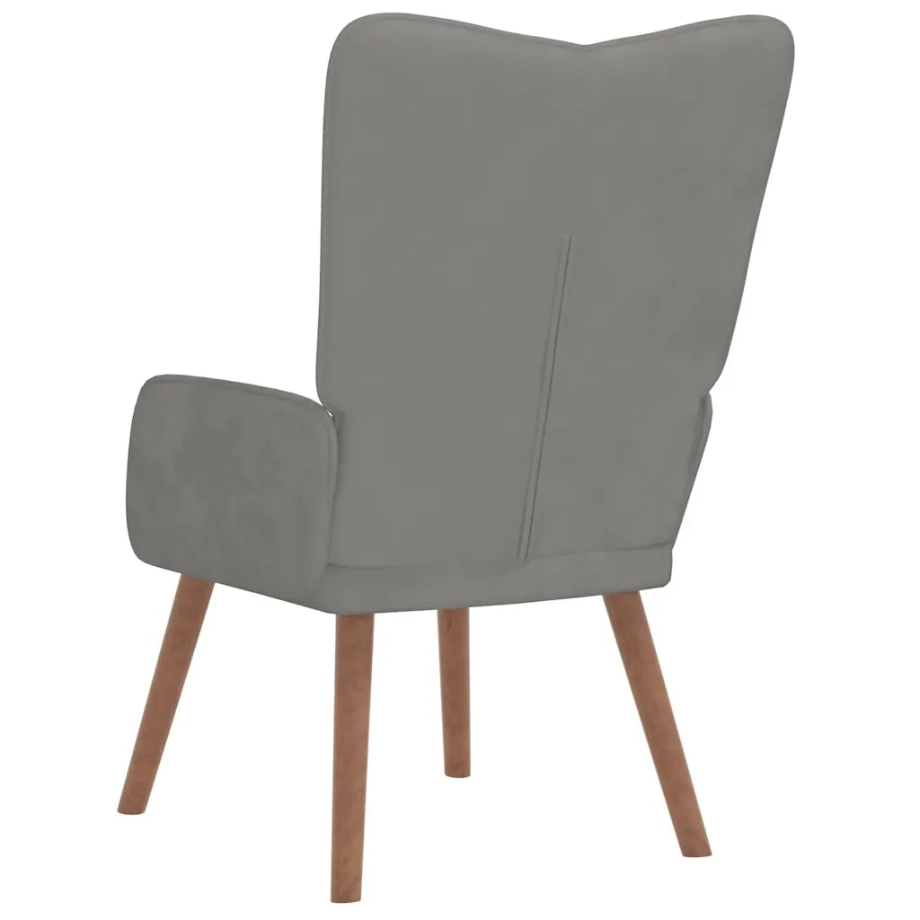 Poltrona Relax | Sedia Relax Grigio Chiaro in Velluto