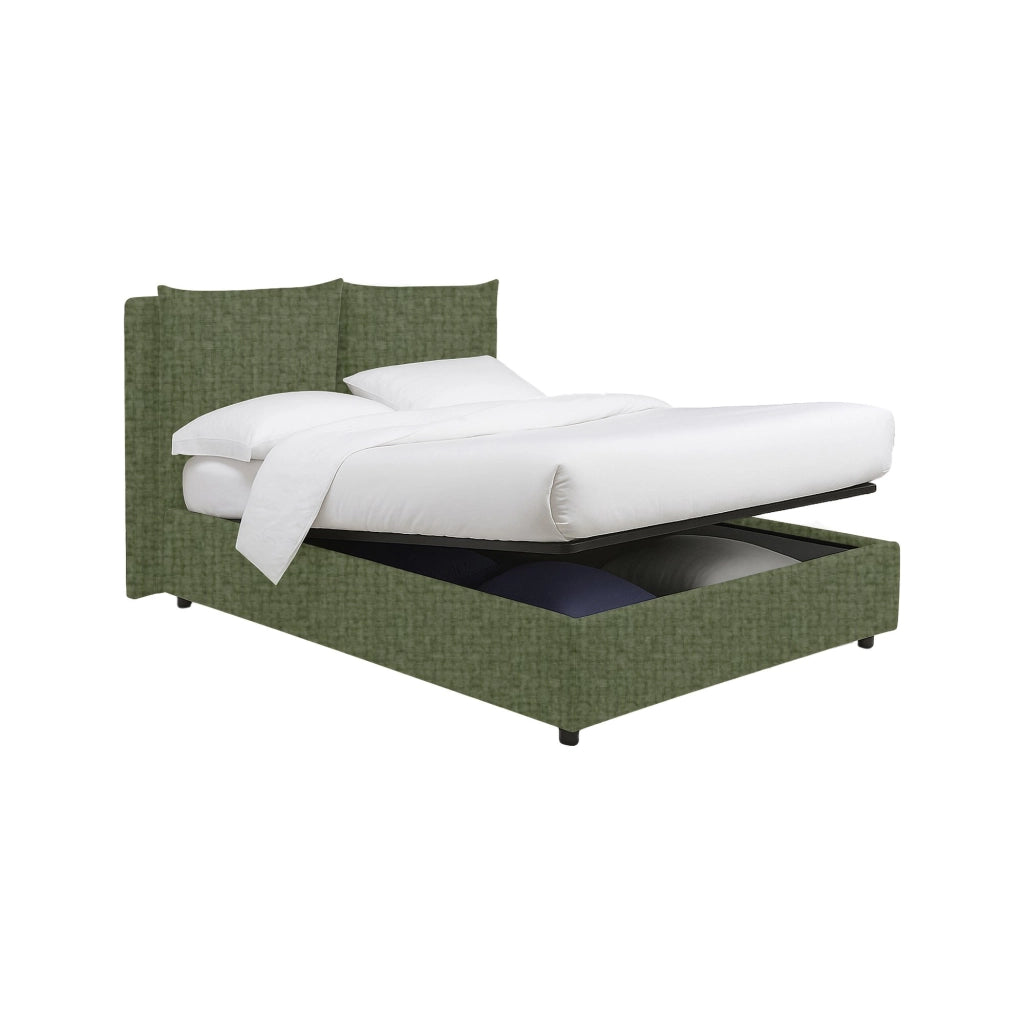 Penrith, Letto Singolo Sfoderabile Made in Italy, Verde