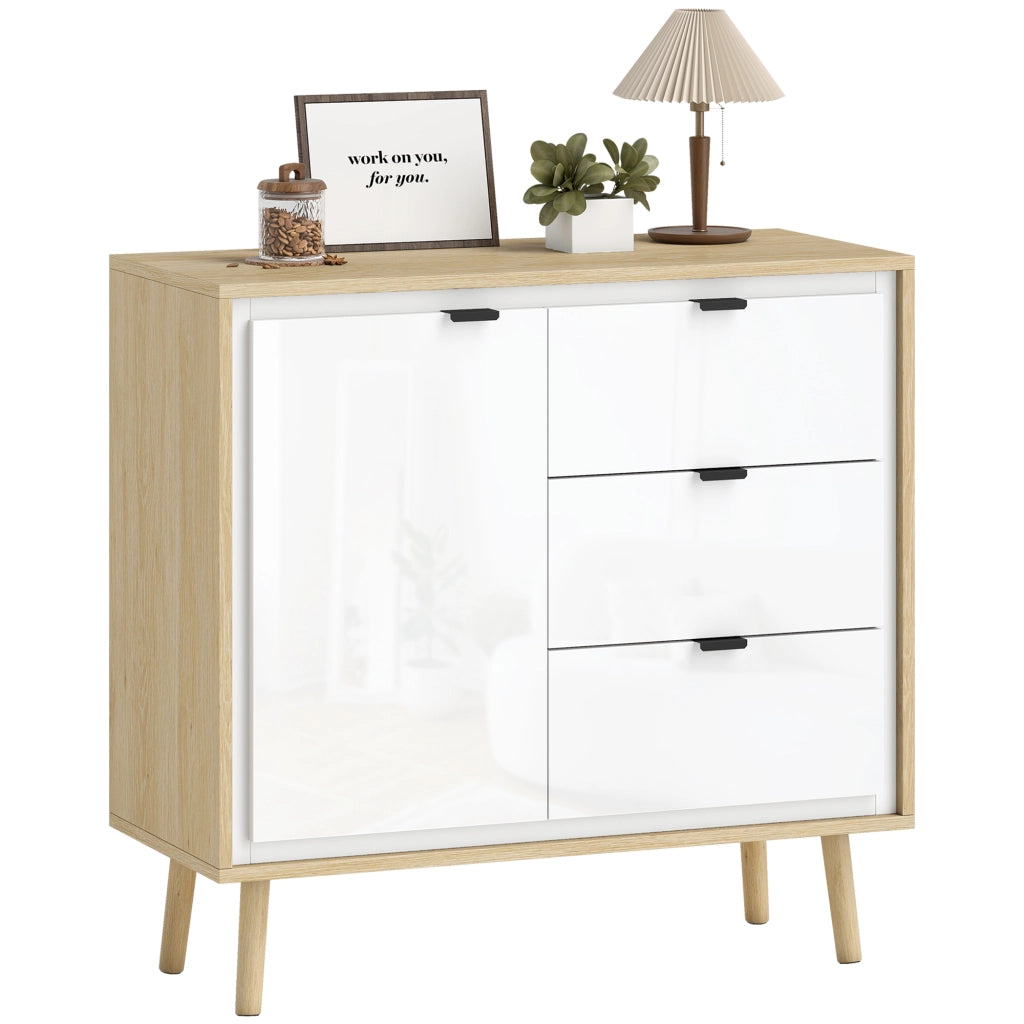 Armadio da cucina con ante e cassetti ¨C Minimal ¨C Bianco 80x35x77