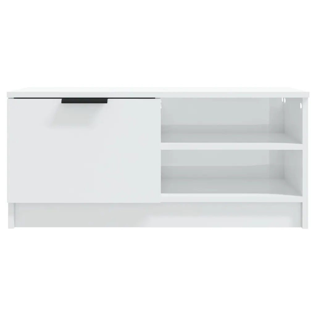 Mobili Porta TV 2pz | Armadietto TV | Mobile Porta TV Bianco Lucido 80x35x45 cm Legno Multistrato