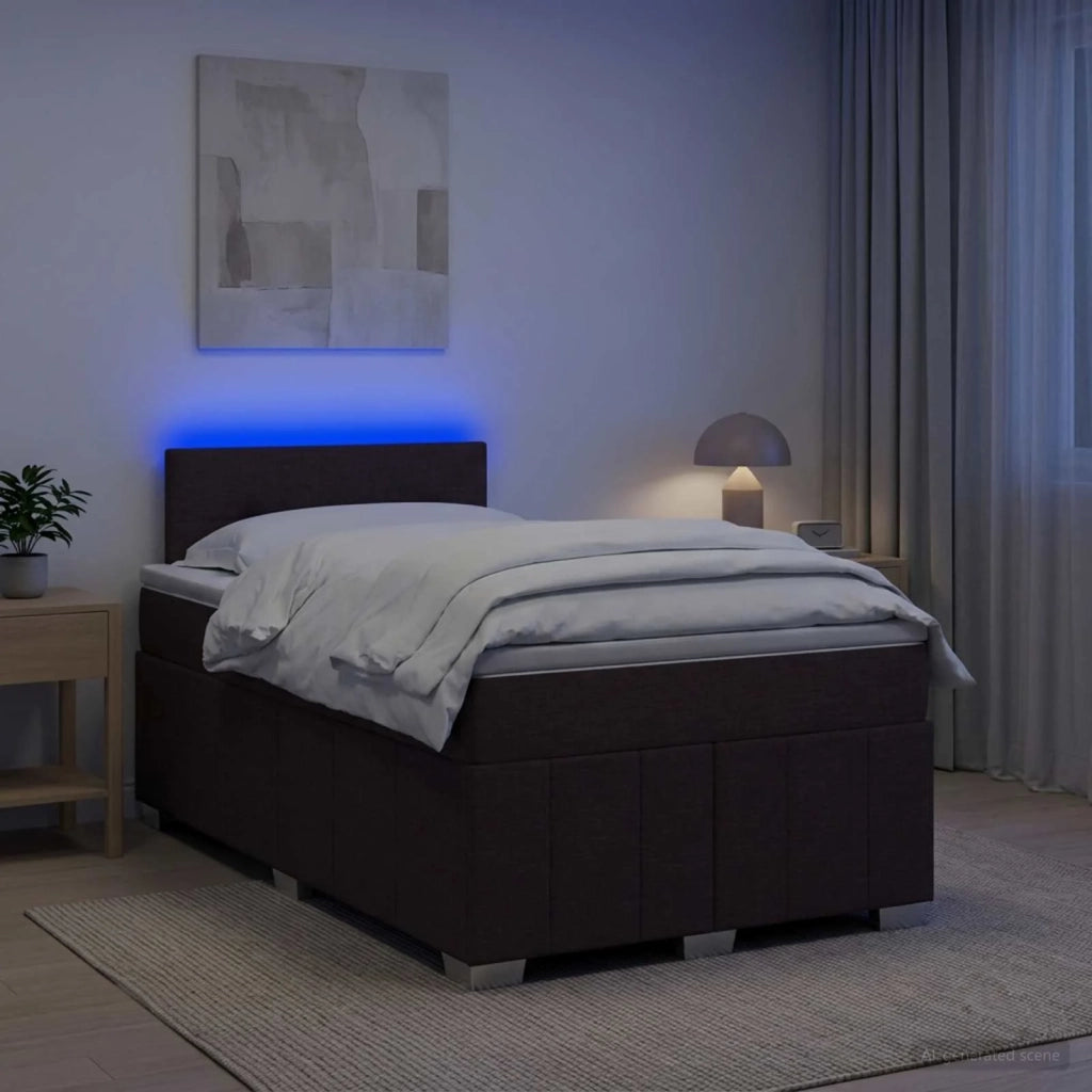 Letto box spring con materasso Marrone Scuro 120 x 190 cm 3452631