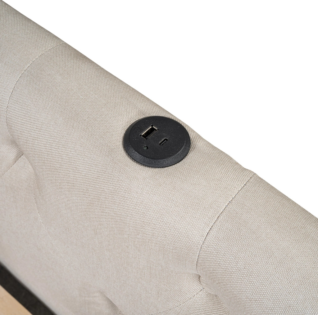 Divano letto multifunzione 140x200 cm con LED, USB e Type-C