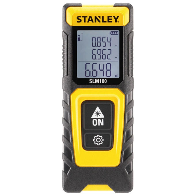 STANLEY STHT77100-0 SLM100 Misuratore Laser 30 m Portata 0,2-30 m Precisione ±3 mm Alimentazione 2 AAA Display LCD colore Nero
