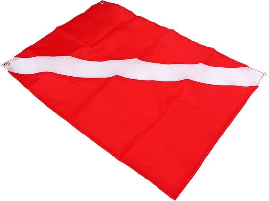 Vela da immersione 50x35cm - Rosso/Bianco - Rettilineo - Immersione/Fishing con arpione - immersione libera/ Snorkeling - Resistente al calore - Vele da immersione