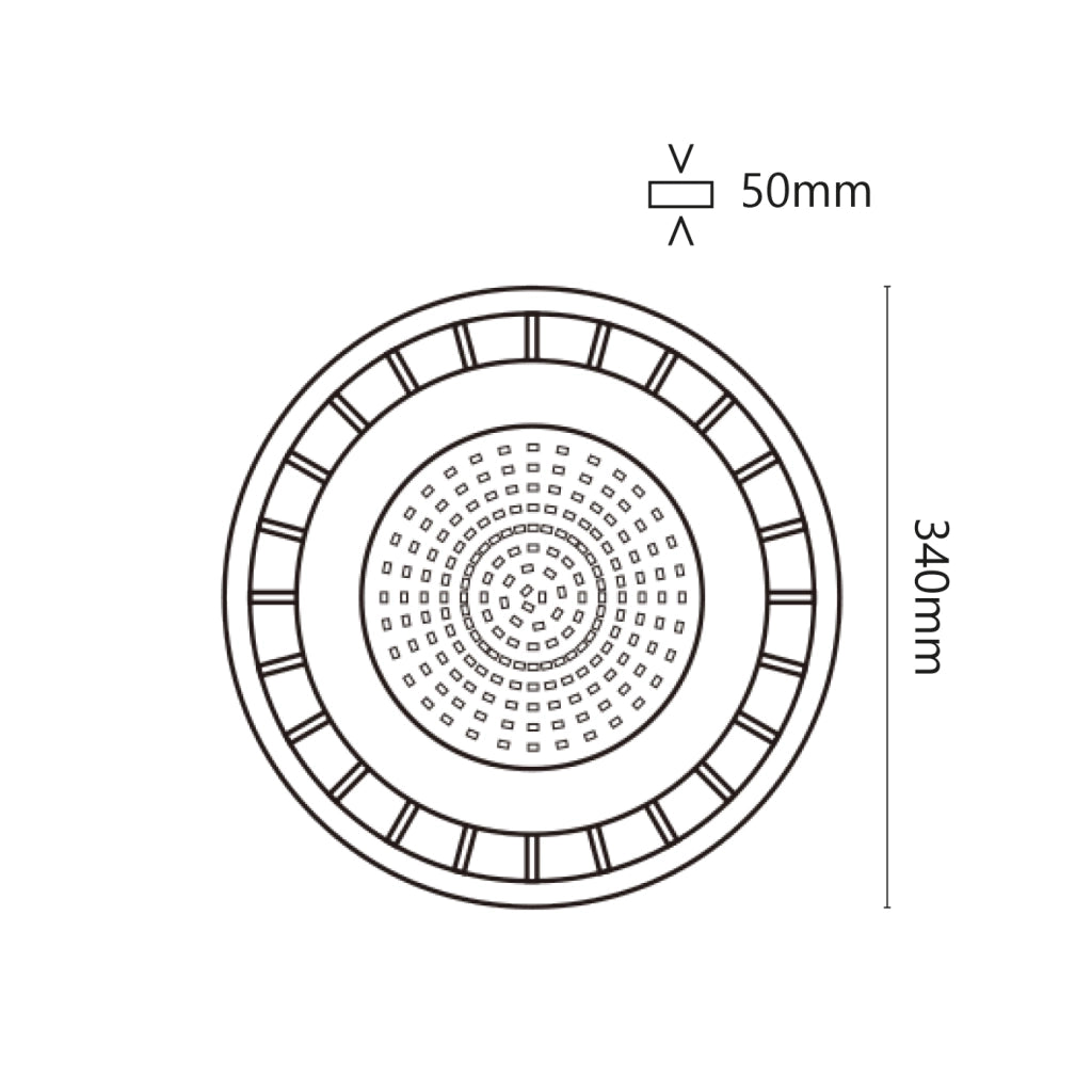 Lampada a led industriale "UFO" da 150W per 5/6 metri di altezza