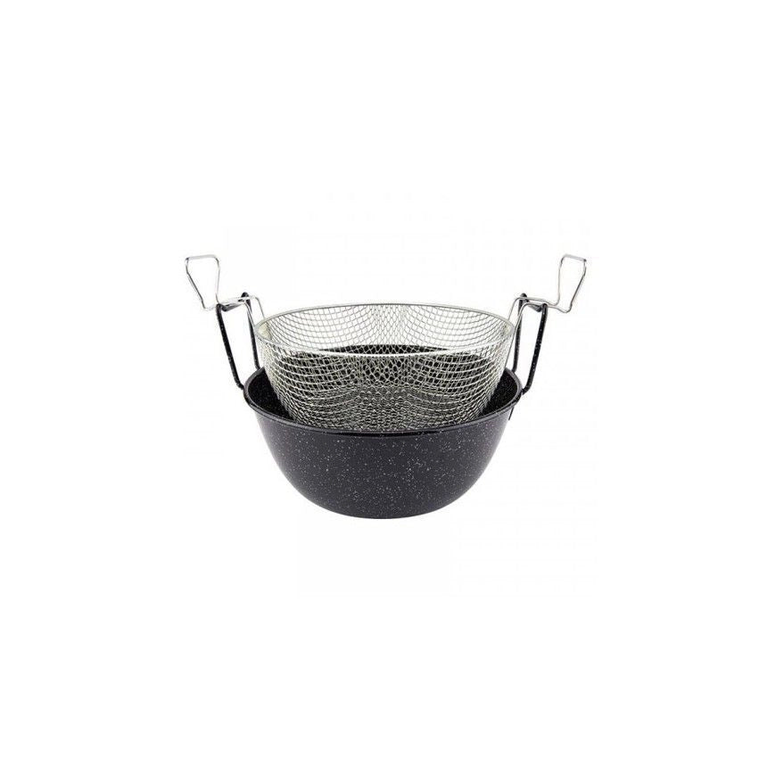 Friggitrice con cestello in ferro smaltato Cm 32