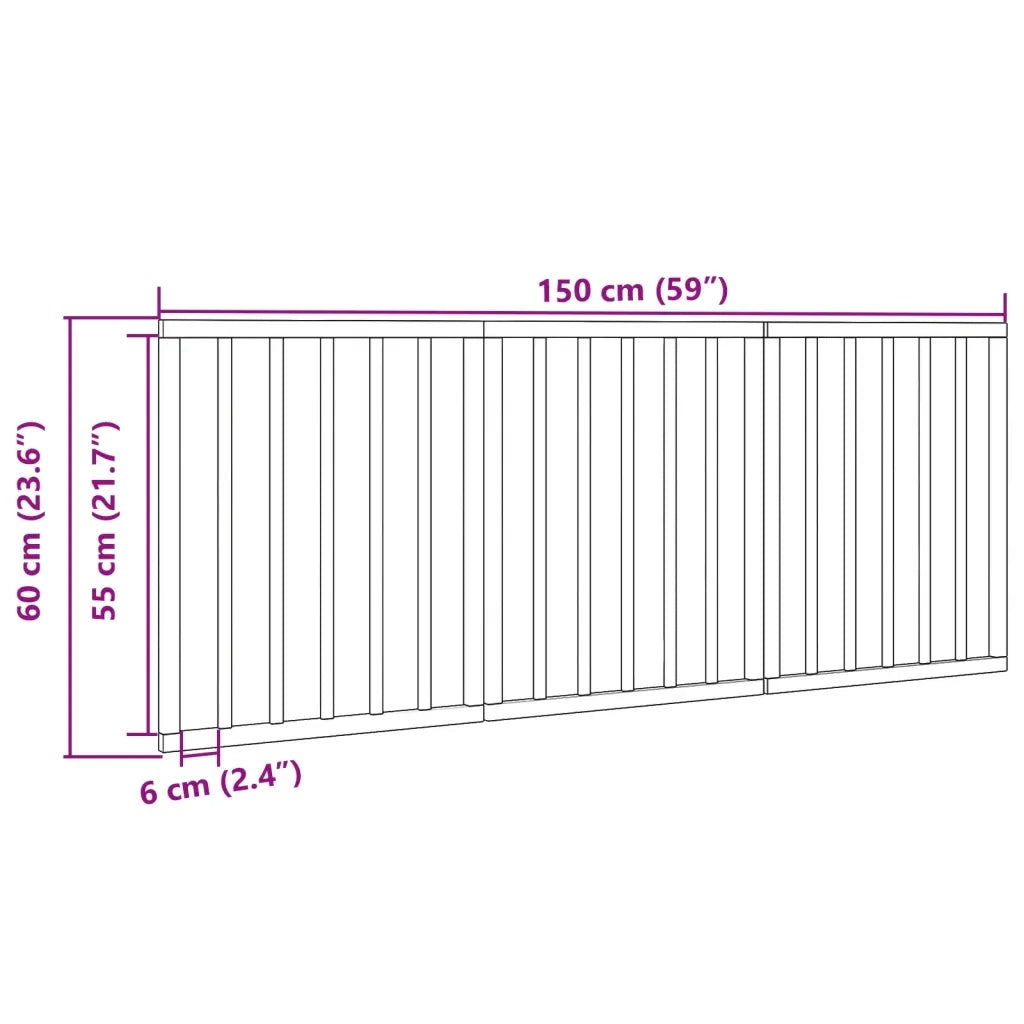 Cancello Cani Pieghevole 3 Pannelli Marrone 150cm Legno Pioppo 352196