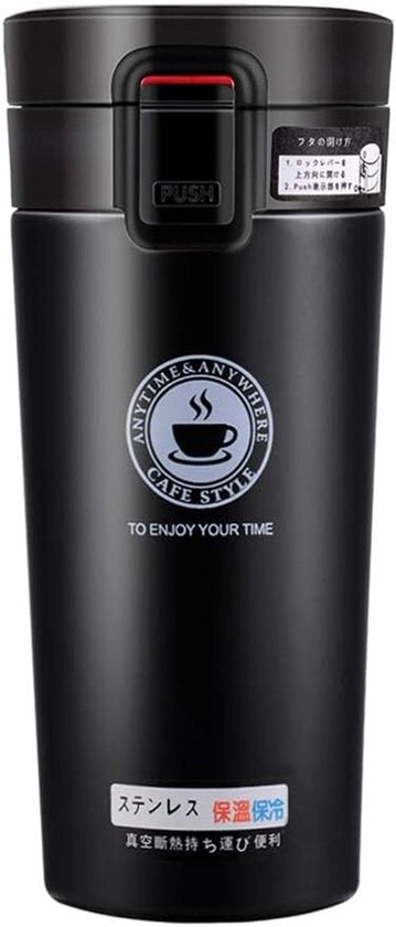 Termo Isolante Imbottito con Coperchio - BPA libero - 380 ml - Nero