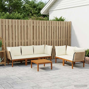 6 pcs Legno massiccio di acacia e corda Naturale 3407777