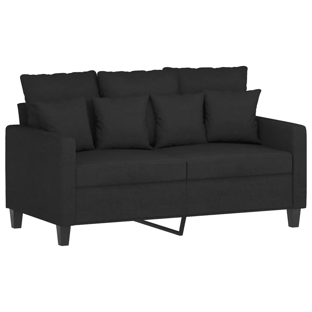 Set Divani 3 pz con Cuscini Nero in Tessuto 3201636