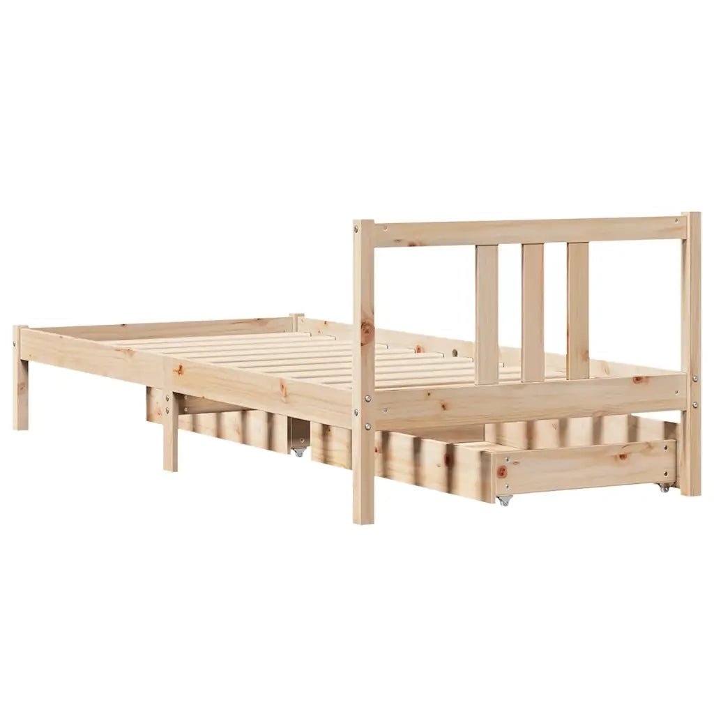 Letto singolo | Letto per adulti | Letto senza Materasso 90x190 cm in Legno Massello di Pino