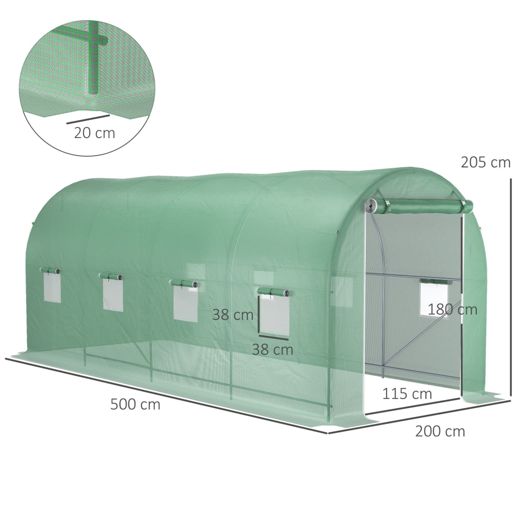 Serra da Giardino Tunnel 10 m2 ¨C Minimal ¨C Verde 5x2x2,05 m