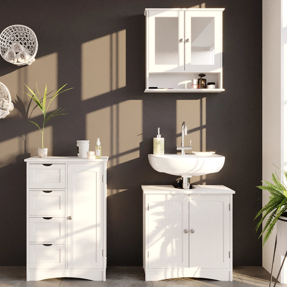 Vicco Cassettiera da bagno Bianco 55 x 81 cm