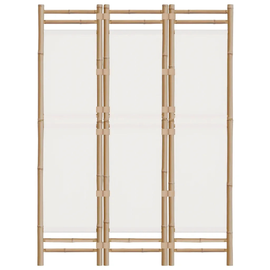 Divisorio Ambienti 3 Pannelli Pieghevole 120 cm Bambù e Tela 350623