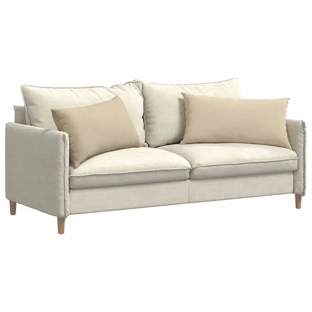 Cuscini da Divano 2 pz-Set di 2 Cuscini per Sofa Crema 80 x 40 cm Tessuto 716726