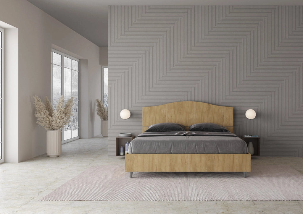 Letto Matrimoniale 160x190 cm con Rete Dores Quercia