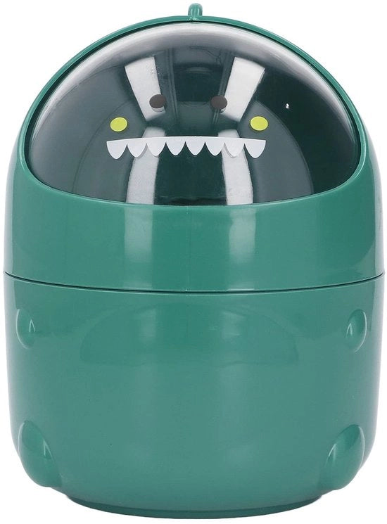 Bacetto per bambini in forma di dinosauro - Contenitore per rifiuti con grande apertura - Bacetto per ufficio - Bacetto per bambini - Mini contenitore per rifiuti - Materiale plastico con fondo antiscivolo - Dimensioni 15 x 12,5 cm