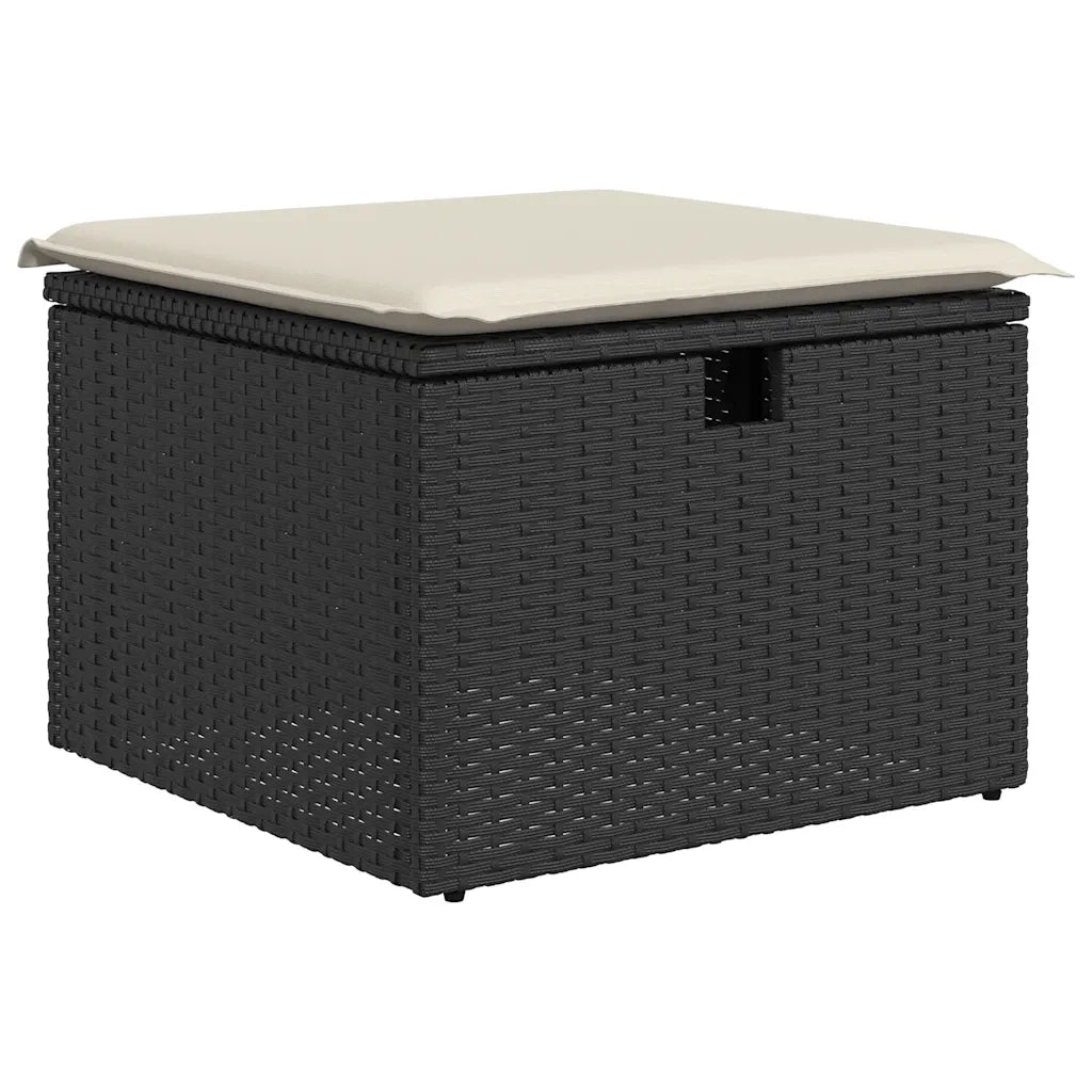 Set Divani da Giardino 4 pz con Cuscini Nero in Polyrattan 3325892