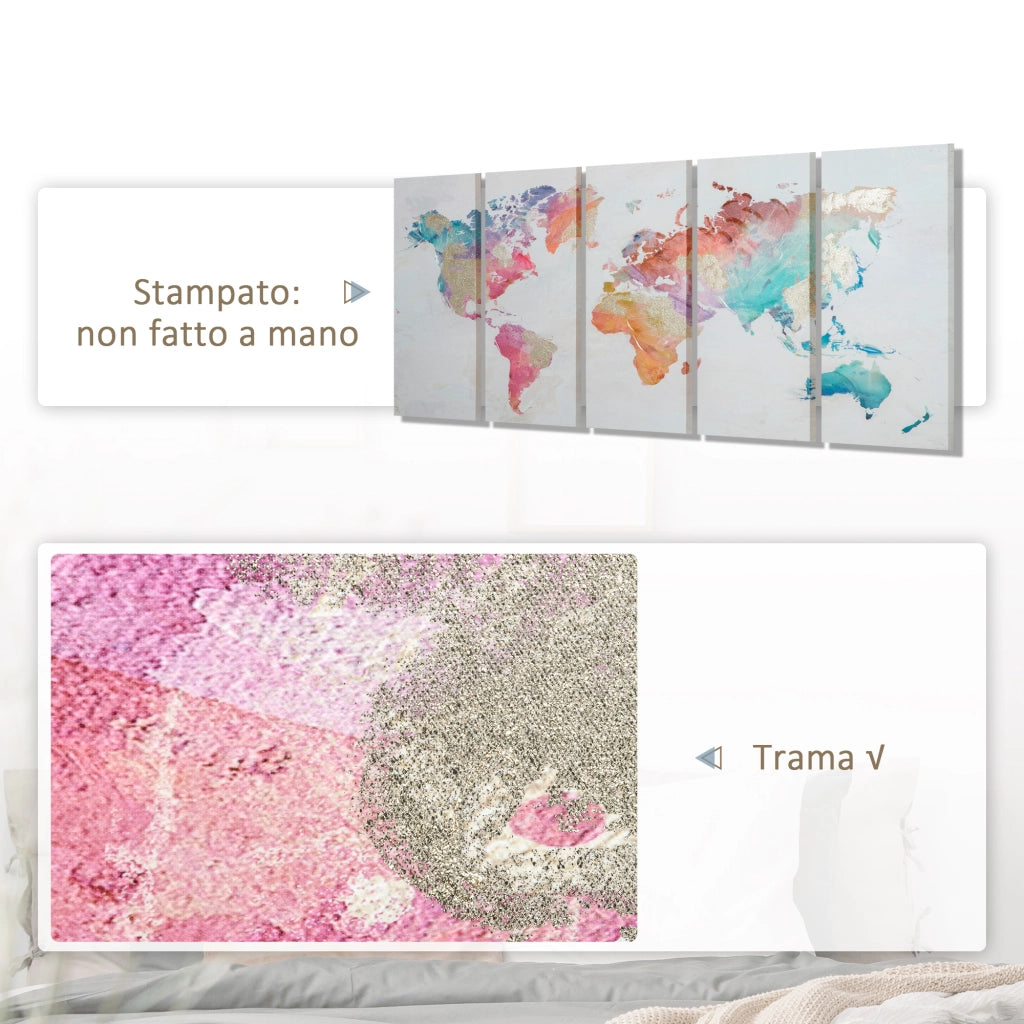 Quadri su Tela 5 Pezzi ¨C Minimal ¨C 80x40cm Multicolore