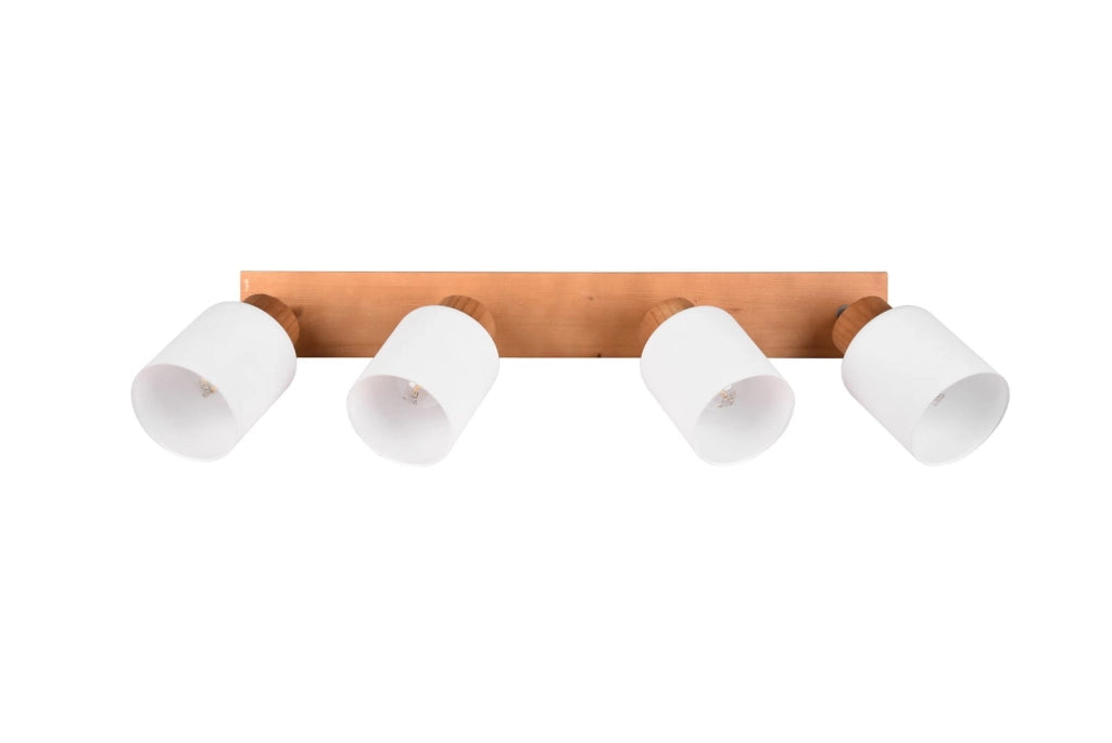 Faretto soffitto ASSAM legno chiaro/bianco 4xE14 RL