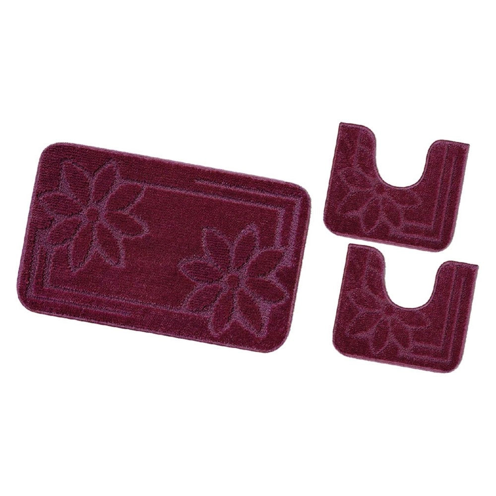 1cf tappeto bagno 'moorea' set 3 pezzi - vinaccia cod:ferx.2089580nlm