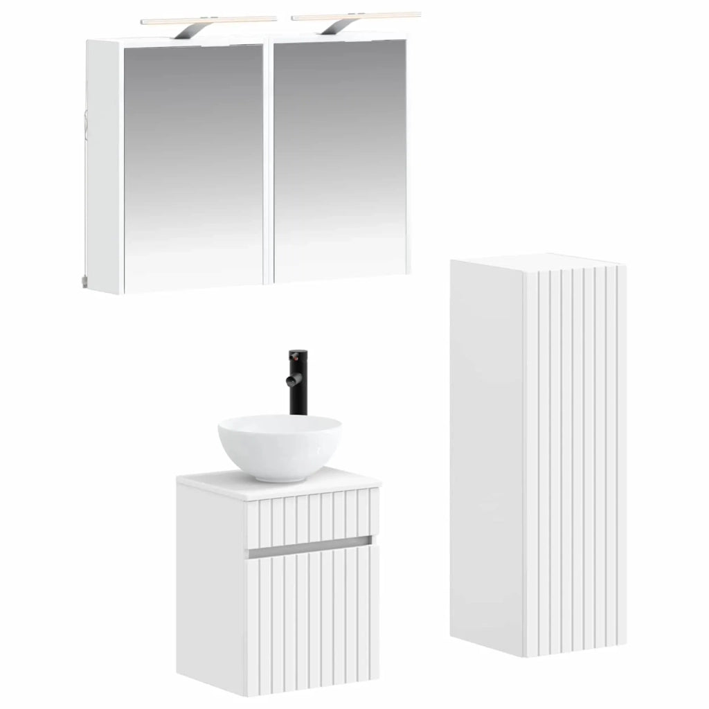 Set di mobili per il bagno 4 pz Bianco 3407463