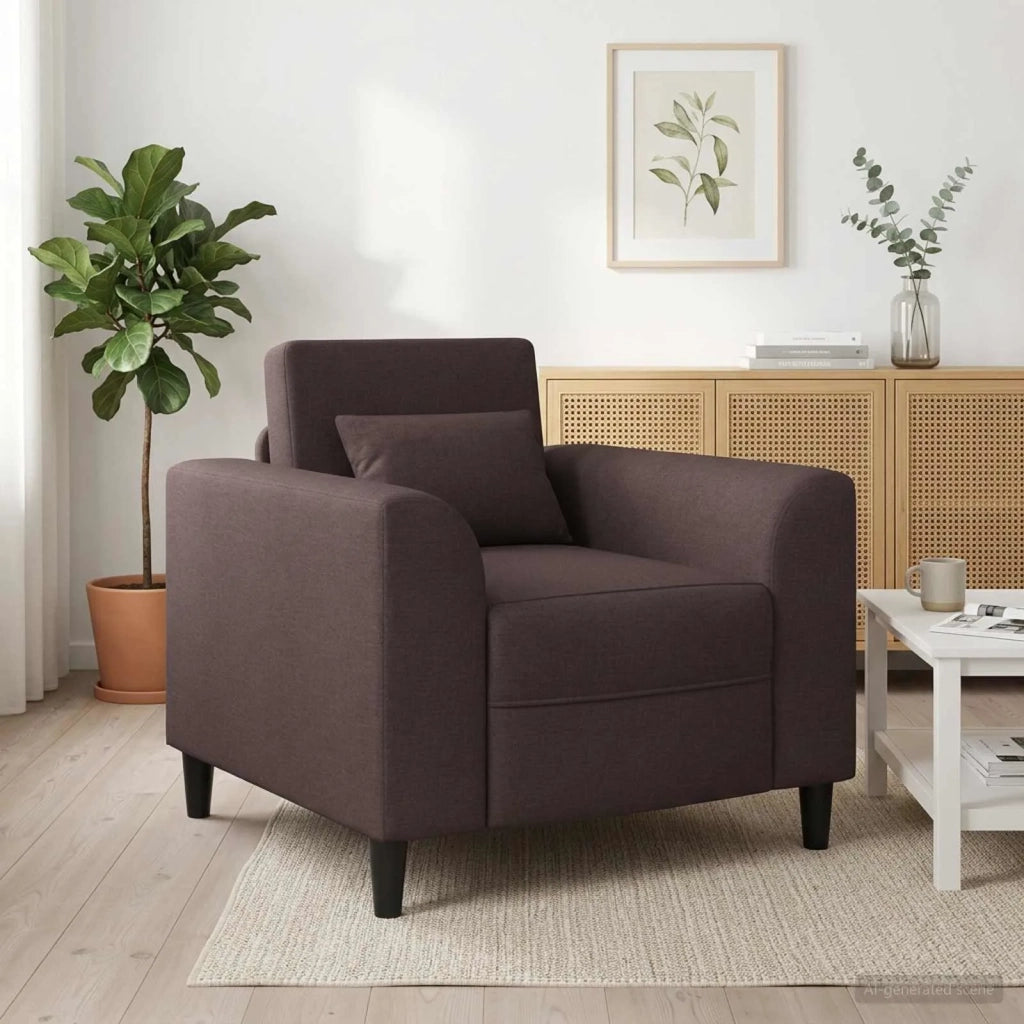 Poltrona Marrone Scuro Tessuto 42042458