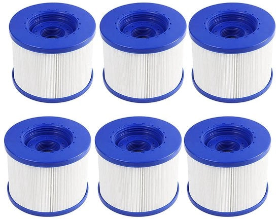 Filtro per piscina 6 pezzi - sostituzione - compatibile con Clever Spa - materiale PET + tessuto - diametro esterno 104 mm - altezza 82 mm - schema di filtro