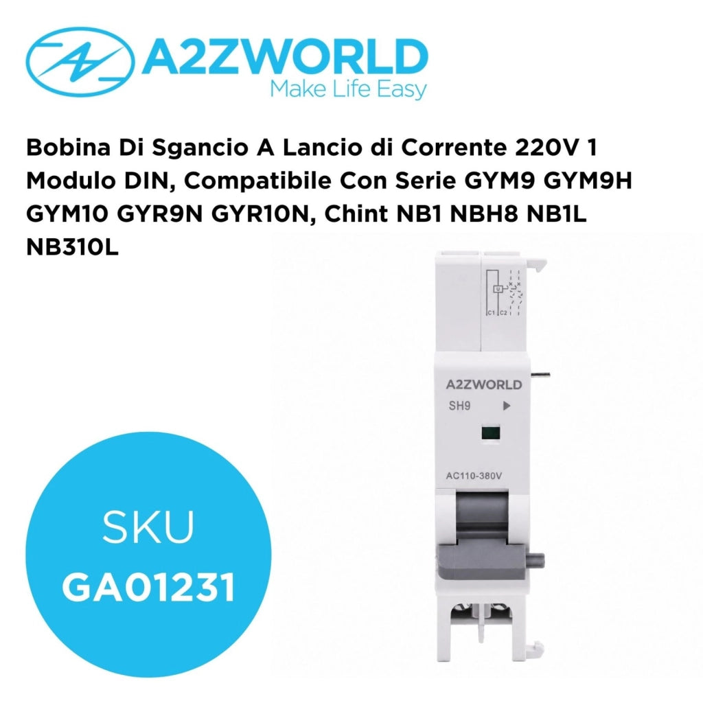 Bobina Di Sgancio A Lancio di Corrente 220V 1 Modulo DIN, Compatibile Con Serie GYM9 GYM9H GYM10 GYR9N GYR10N, Chint NB1 NBH8 NB1L NB310L