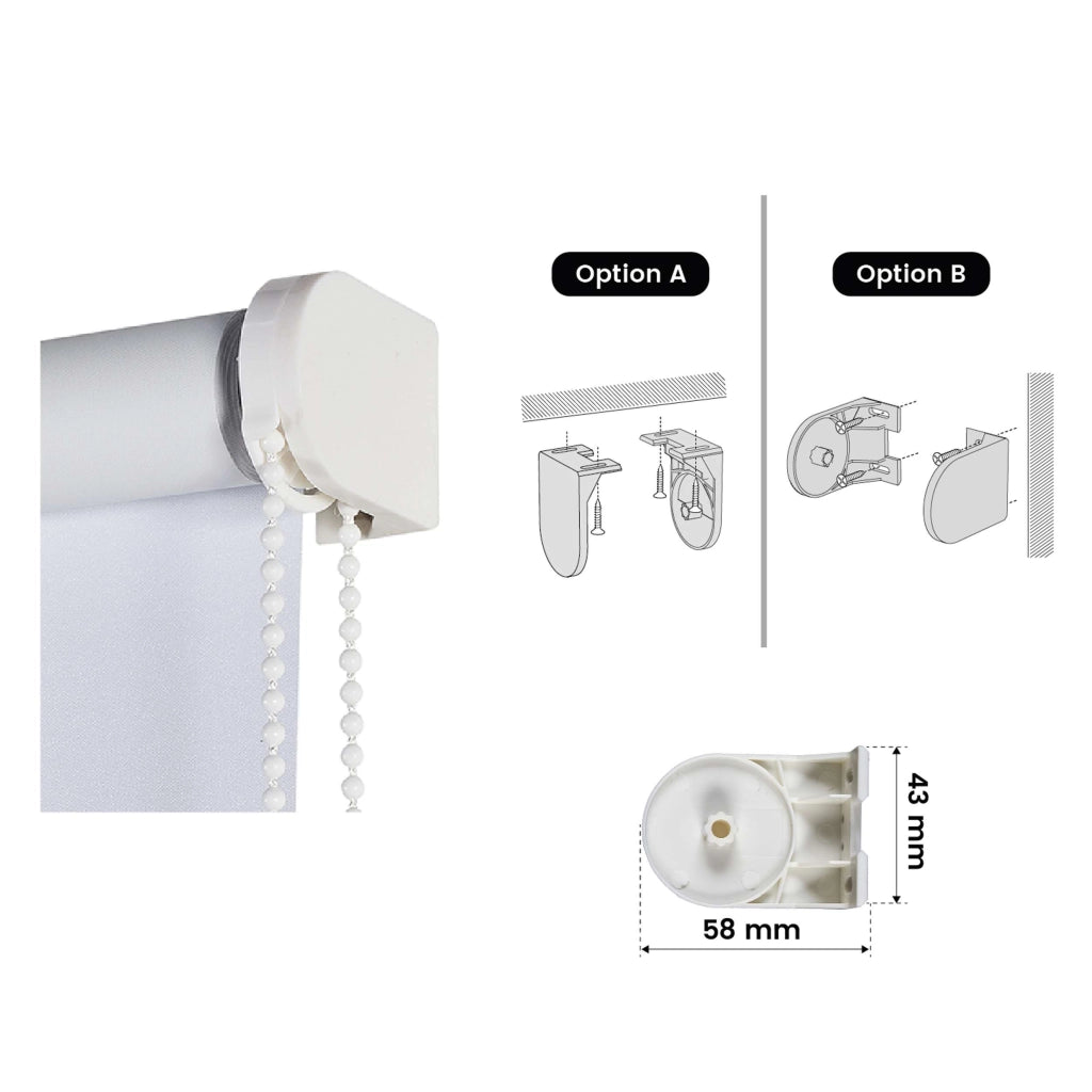 Tenda a rullo oscurante Moon Bianco 45x180 cm