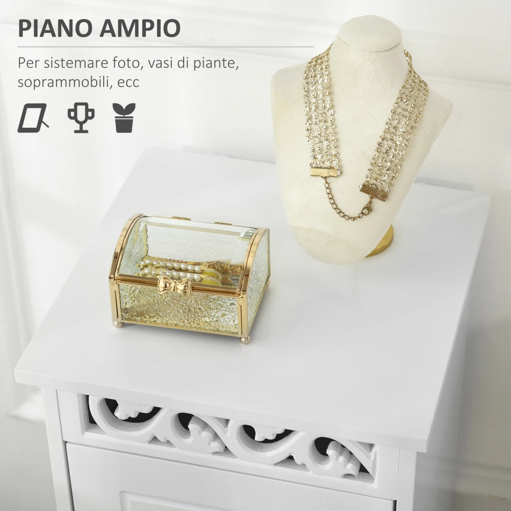 Mobiletto Basso con Cassetti ¨C Minimal ¨C Bianco 29.8x29.8x68.5cm