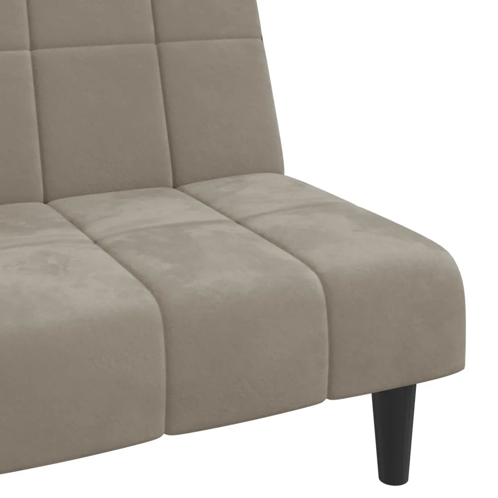 Divano Letto a 2 Posti-Sofa Letto 2 Posti-Daybed Grigio Chiaro in Velluto 626405