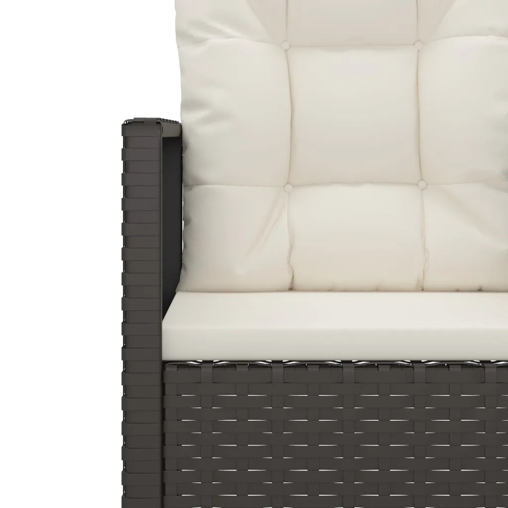 Set Divani da Esterno 3 pz | Set Salotto da Giardino con Cuscini in Polyrattan Nero