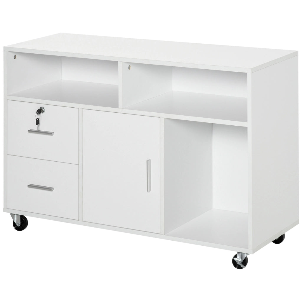 Scrivania con Cassetti e Ripiani ¨C Minimal ¨C Bianco 100x35x65 cm