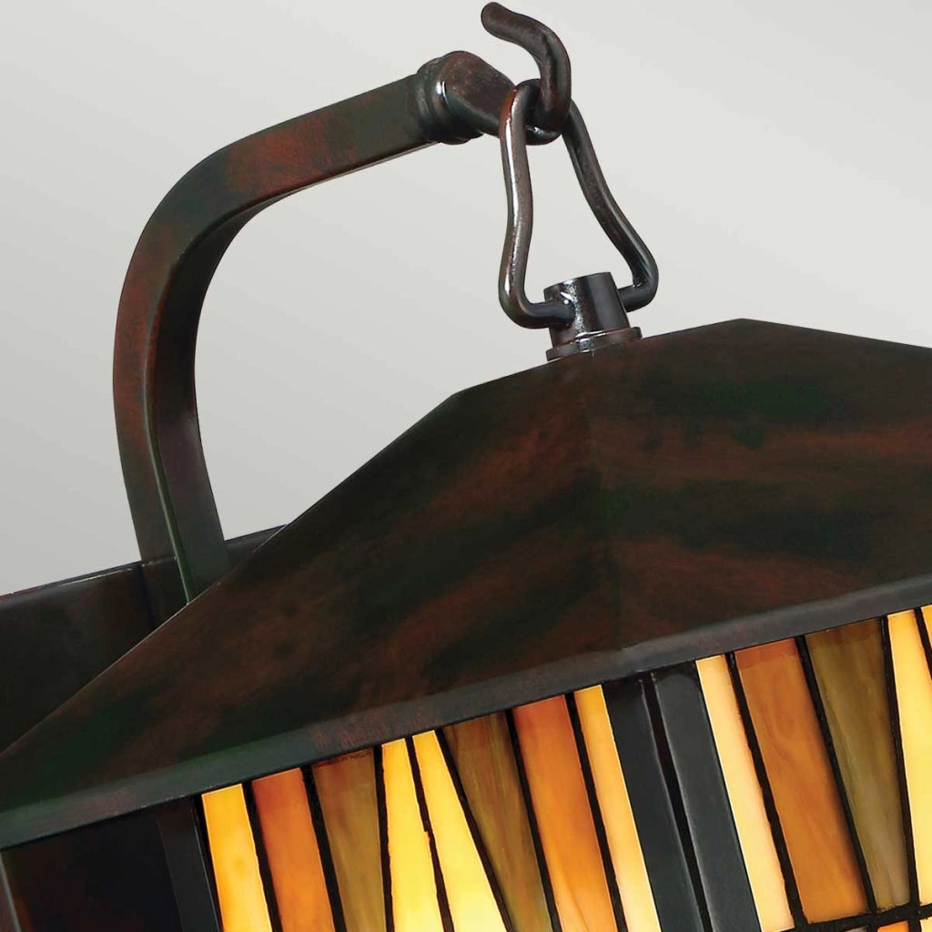 Applique esterna Inglenook vetro Tiffany bronzo E27 Quoizel