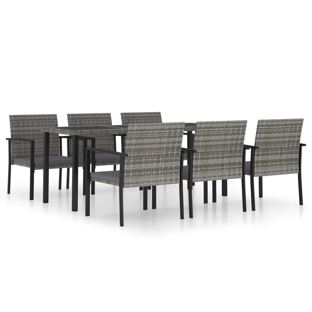 Set da Pranzo da Giardino 7 pz | Set Salotto da Giardino in Polyrattan Grigio