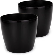 Set di vasi decorativi - set da 2 - neri - plastici - diametro 25 cm