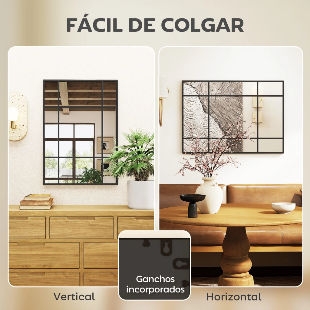 Specchio da Parete Rettangolare ¨C Minimal ¨C Nero 70x50 cm