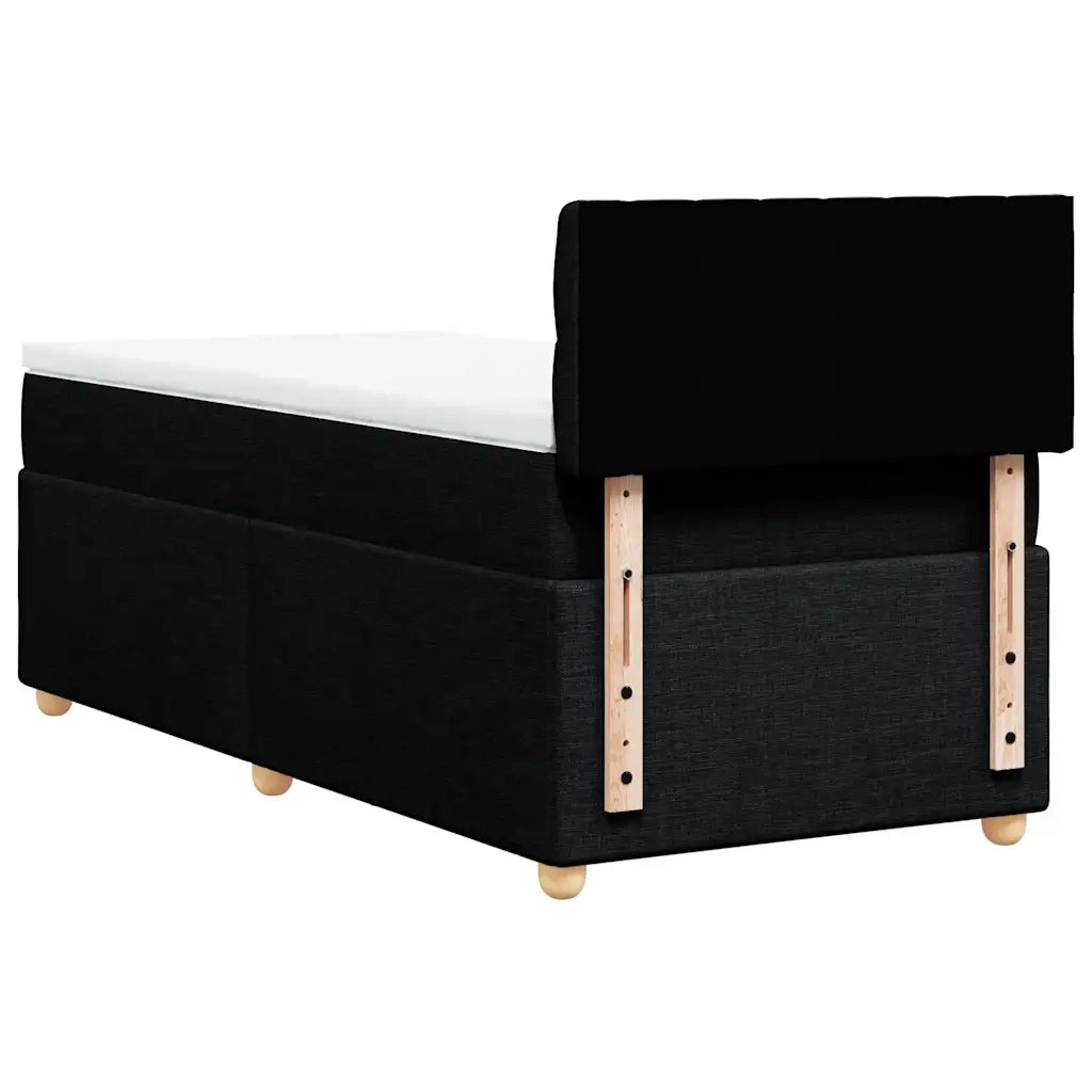 Letto singolo | Letto per adulti | Giroletto a Molle con Materasso Nero 80x200 cm inTessuto