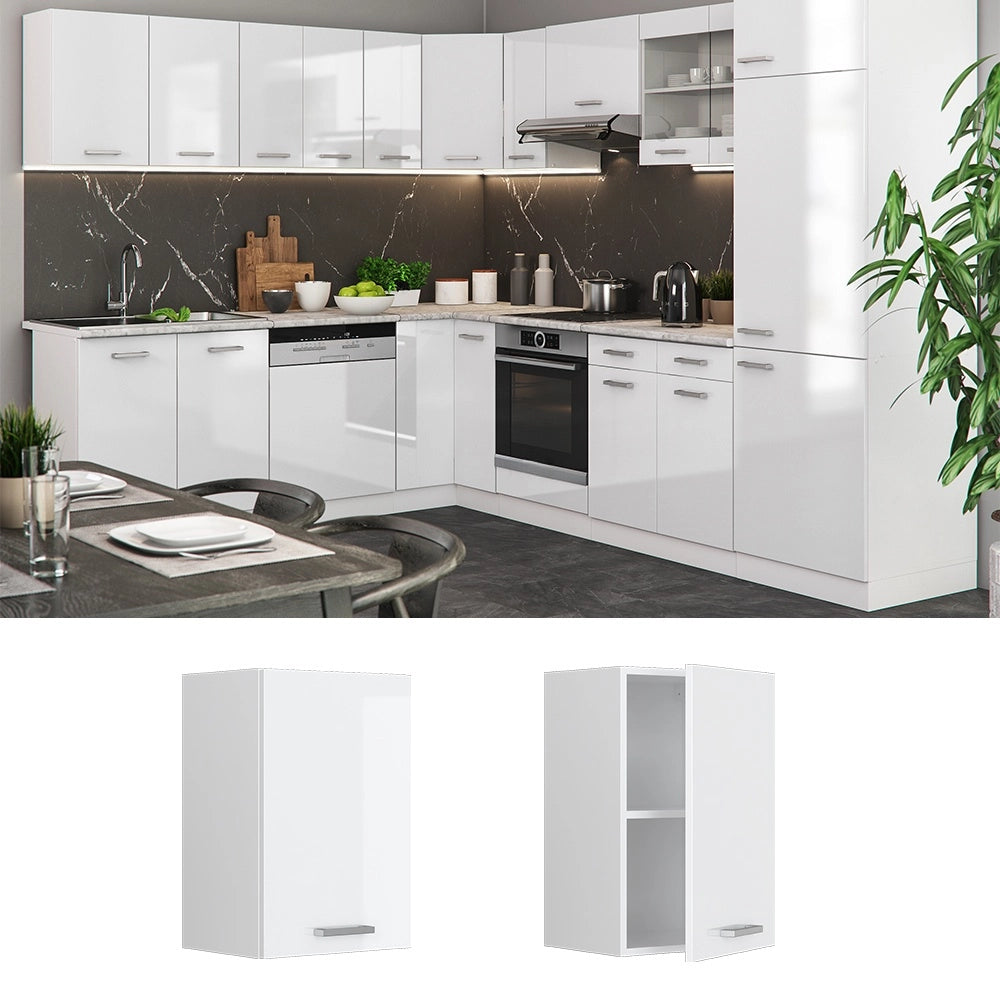 Pensile da cucina R-Line Bianco lucido/Bianco 40 cm Vicco