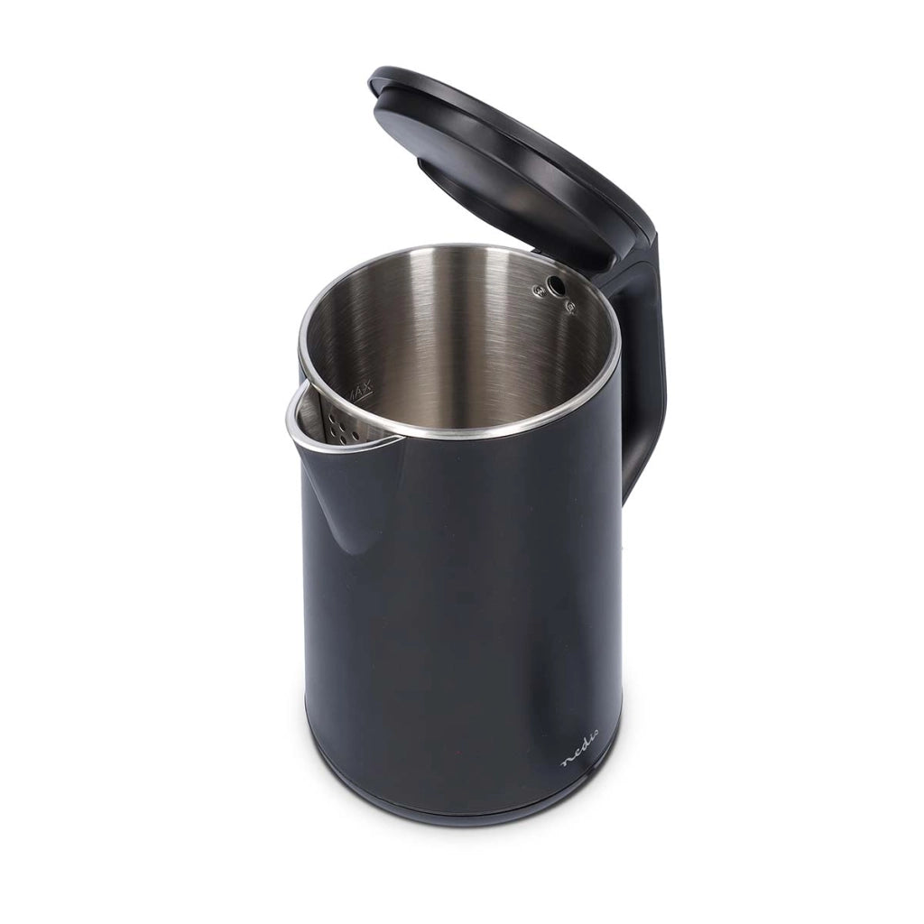 Bollitore elettrico in plastica da 1,5L 2200W rotante con controller Strix Nero Nedis