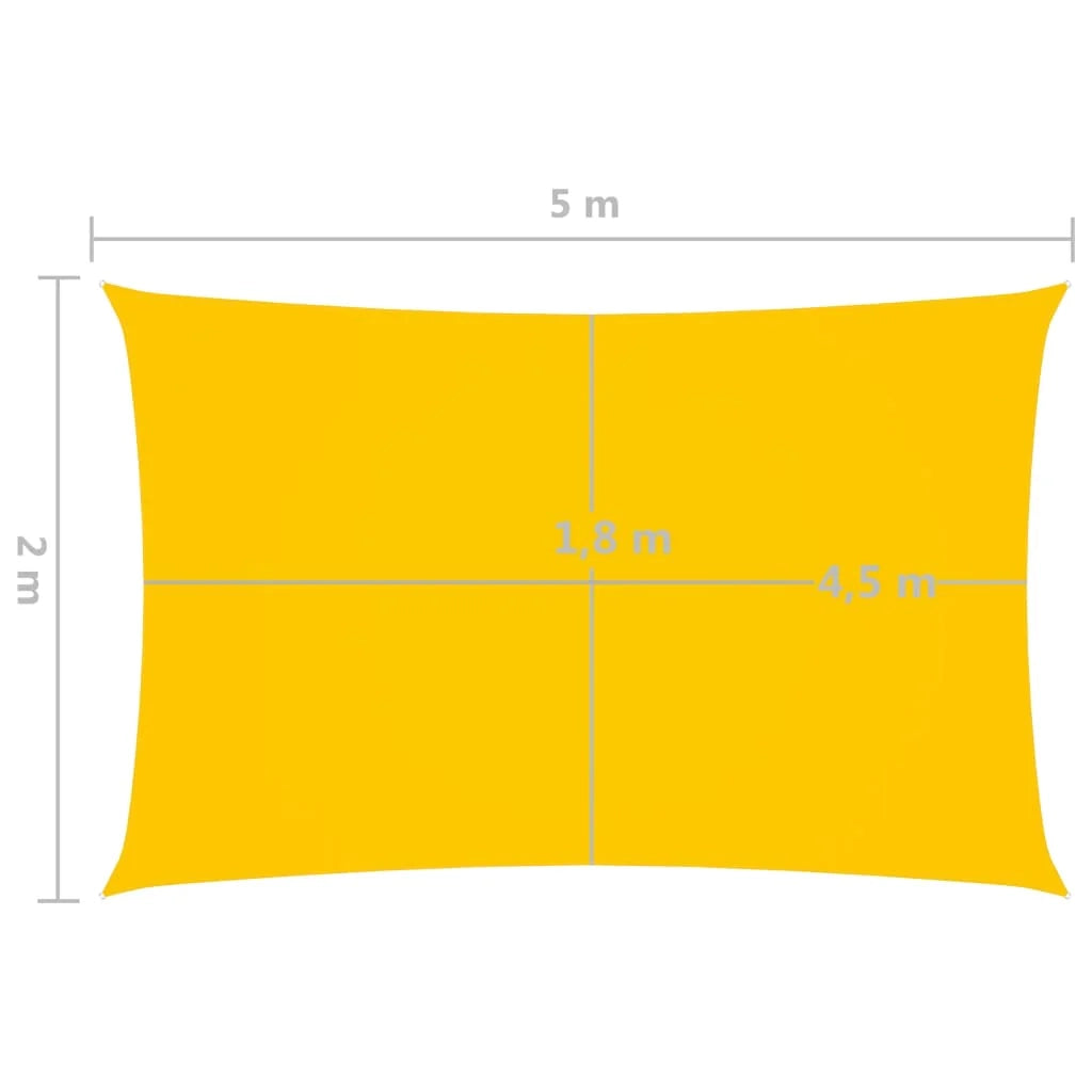 Vela ombreggiante/ombrellone rettangolare in tessuto Oxford 2 x 5 m giallo 02_0009633