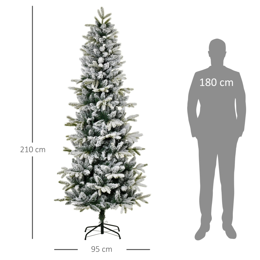 Albero di Natale Artificiale 210 cm ¨C Minimal ¨C Verde Bianco