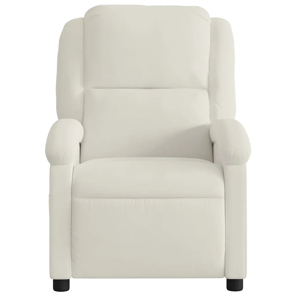 Poltrona | Sedia Relax reclinabile in velluto crema