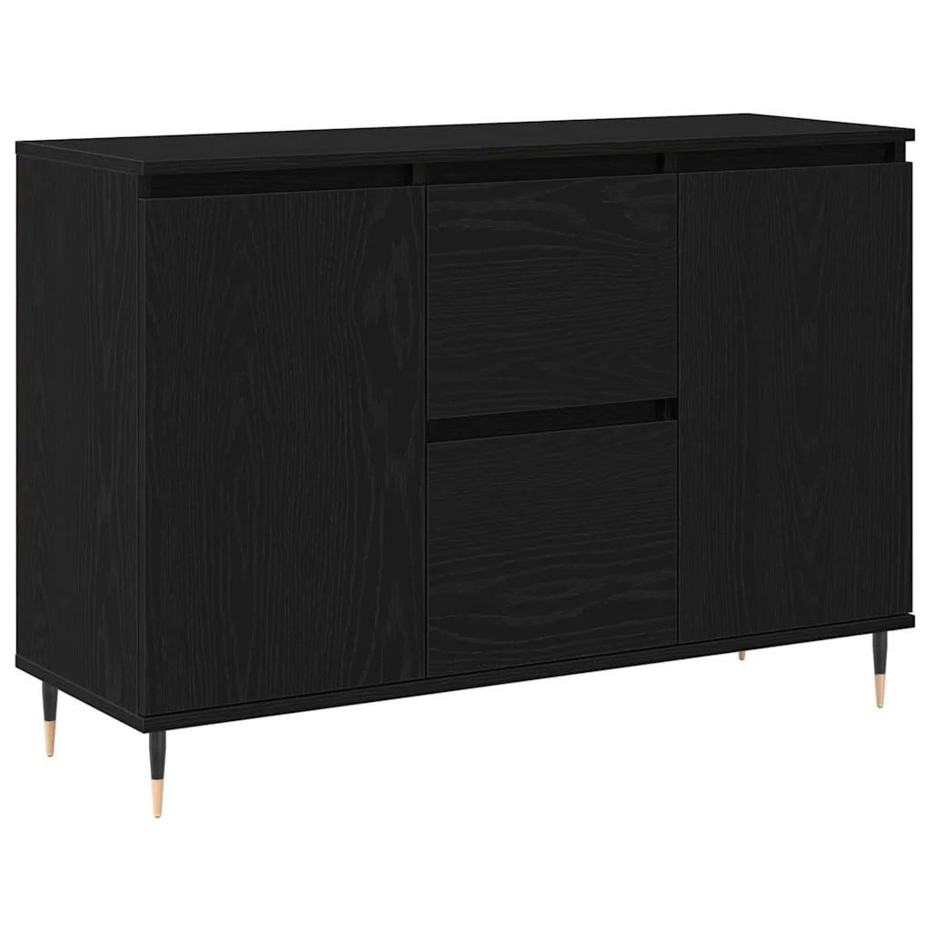 Credenza Rovere Nero 101,5 x 35 x 70 cm Legno multistrato 862147