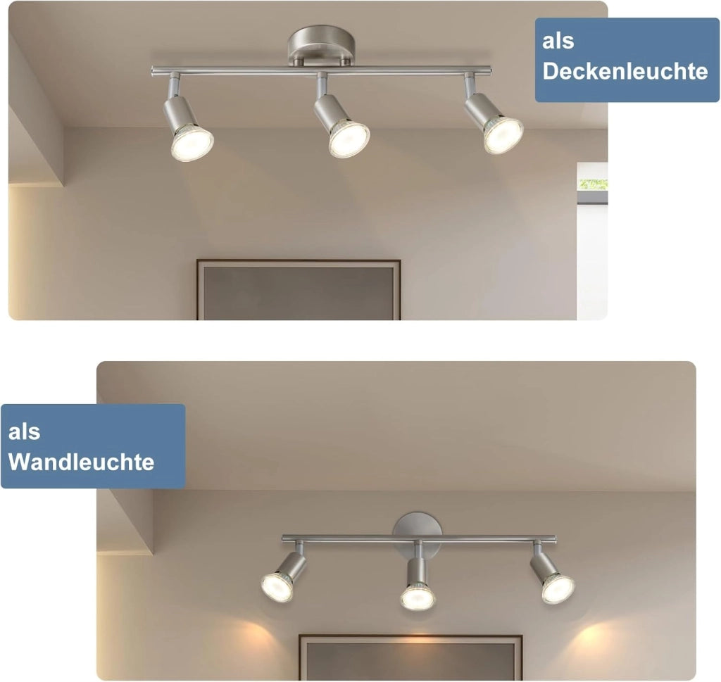 ZMH Faretto da soffitto 3 luci GU10 moderni per camera letto corridoio