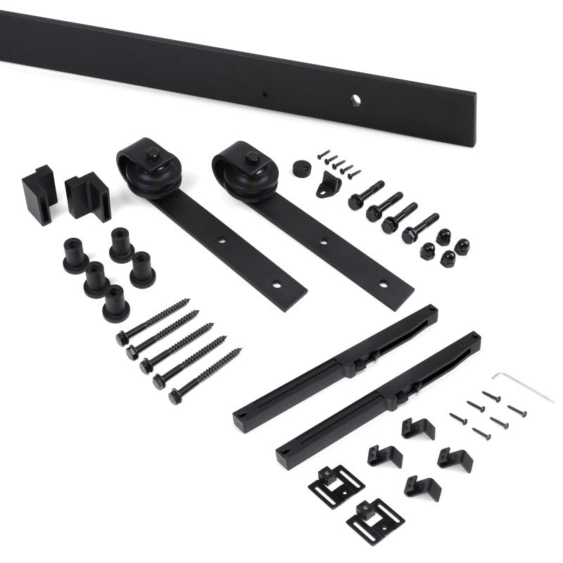 Kit di ferramentaper armadio 2 ante scorrevoli e chiusura soft Flow con binari incassati 2,35 m, pannelli non inclusi,..