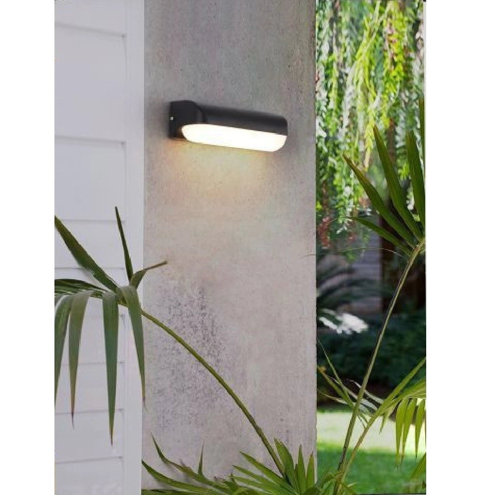 Trade Shop - Applique Nero Da Esterno 12 Watt Luce Calda Fredda Naturale Es63 -